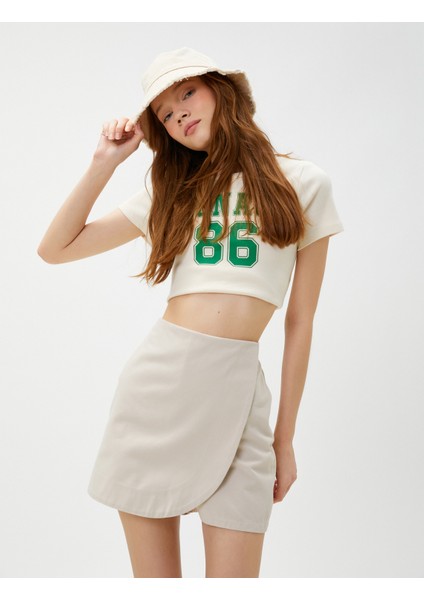 Mini Şort Etek Pamuklu Arka Cep Detaylı Beli Lastikli fiyatları