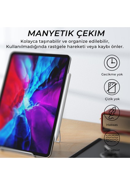 SP02W Bluetooth Stylus Pen Manyetik Çekim Destekli, Avuç İçi Reddetme Özellikli iPad Kalemi Beyaz 2018-2022 için iPad Android Windows Bütün Kapasitif Dokunmatik Cihazlar ile Uyumlu