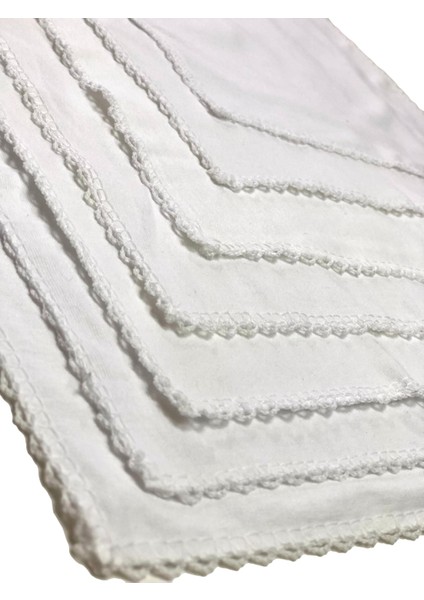 Bebek Pamuklu Ağız ve Yüz Temizleme Mendili Nostalji Oyalı ( 7'li 22*22 cm )