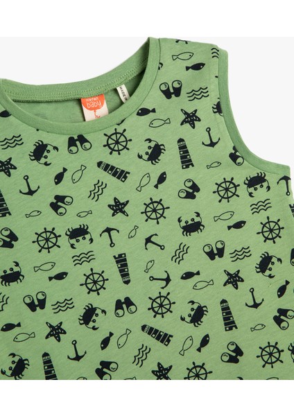 Atlet Kolsuz Yuvarlak Yaka Baskılı Pamuklu modelleri