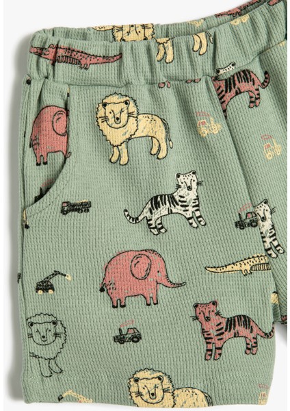 Şort Beli Lastikliı Cepli Dokulu Pamuklu modelleri