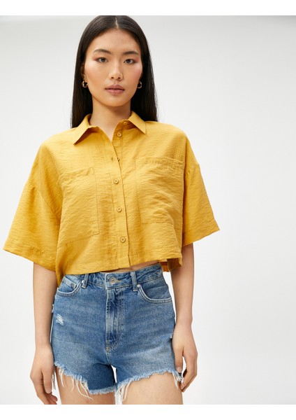 Crop Gömlek Cepli Kısa Kollu TENCEL™ fiyatları