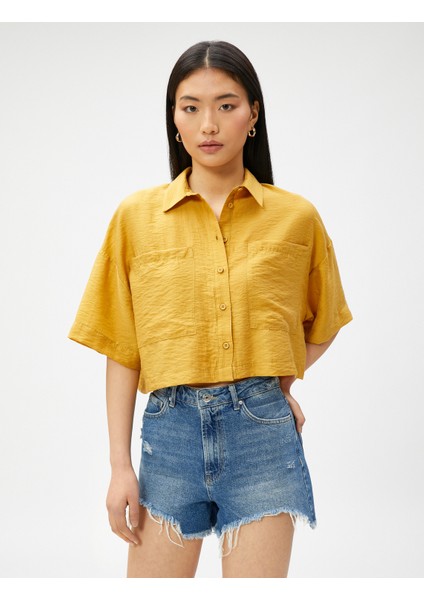 Crop Gömlek Cepli Kısa Kollu TENCEL™ modelleri