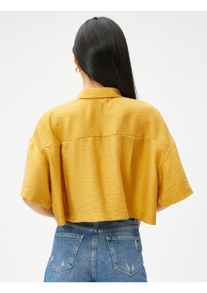 Crop Gömlek Cepli Kısa Kollu TENCEL™ fırsatları