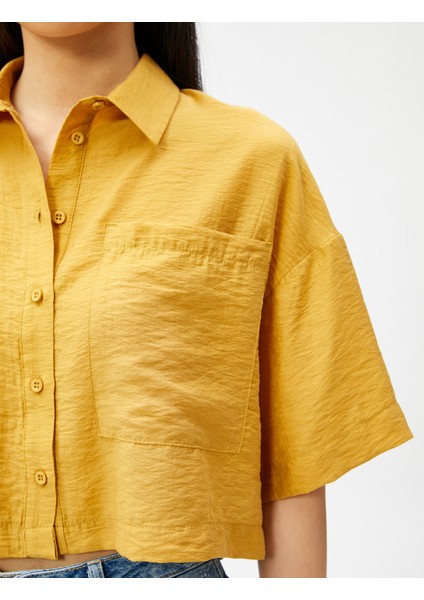 Crop Gömlek Cepli Kısa Kollu TENCEL™ indirimleri