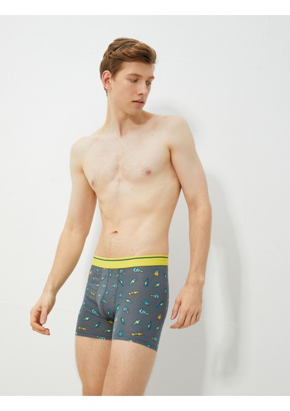 3'lü Boxer Seti Eğlence Baskılı Beli Lastikli Pamuklu
