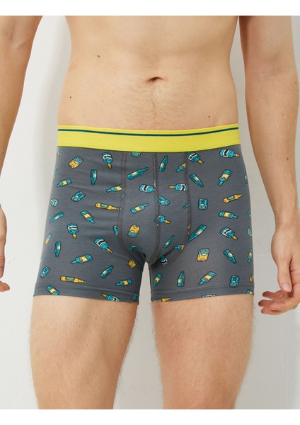3'lü Boxer Seti Eğlence Baskılı Beli Lastikli Pamuklu