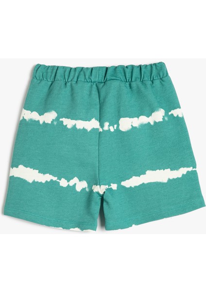 Şort Cepli Beli Bağlamalı Batik Desenli Pamuklu fiyatları