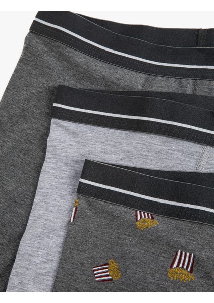 3'lü Boxer Seti Eğlence Baskı Detaylı Pamuklu modelleri
