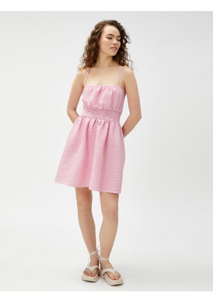 Mini Elbise Askılı Beli Gipeli Volanlı modelleri