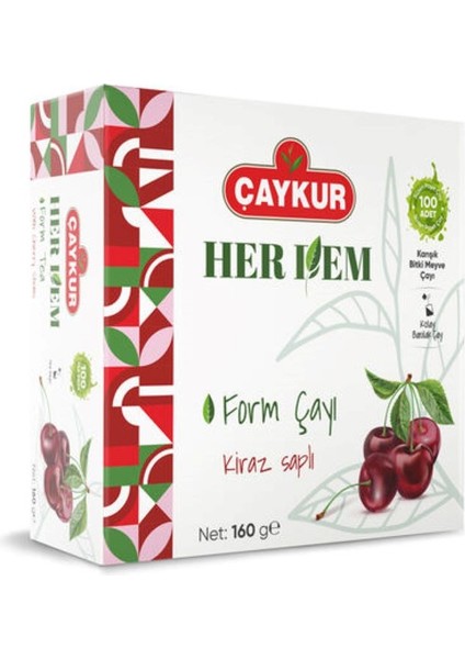 Herdem Kiraz Saplı Form Çay Süzen Poşet 16 gr X100