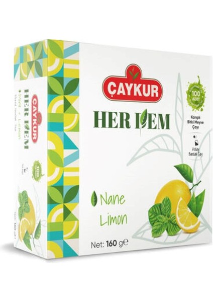 Herdem Nane Limon Çayı Süzen Poşet 16 gr X100