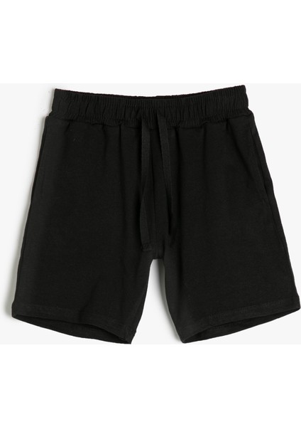 Şort Basic Beli Bağlamalı Cepli Pamuklu