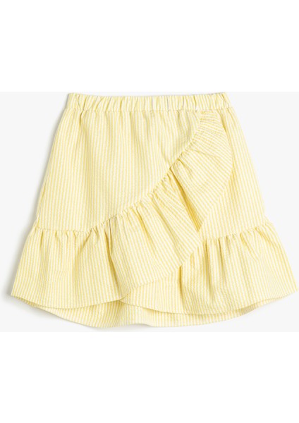 Mini Etek Fırfırlı Katlı Beli Lastikli