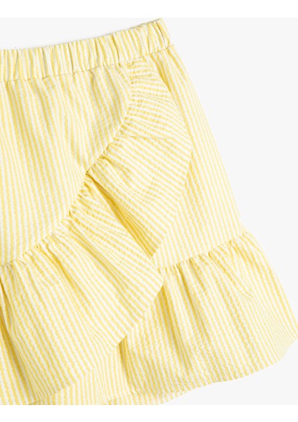 Mini Etek Fırfırlı Katlı Beli Lastikli modelleri