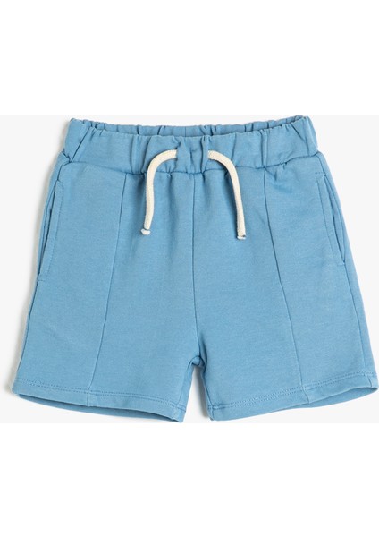 Şort Cepli Beli Bağlamalı Pamuklu