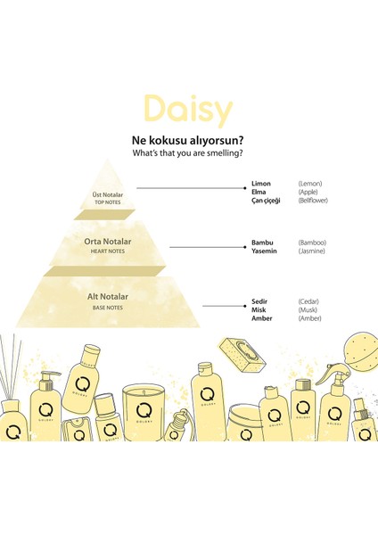 Daisy Çubuklu Oda ve Araba Parfüm Yedek Dolum Şişe 150 ml