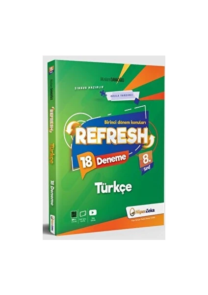 Hiper Zeka Yayınları 8. Sınıf Refresh Türkçe 18 Deneme - LGS 1. Dönem Konuları