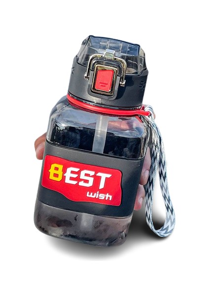 Outdoor Portatif Saplı Plastik Su Şişesi 850ML Pipetli (Yurt Dışından)