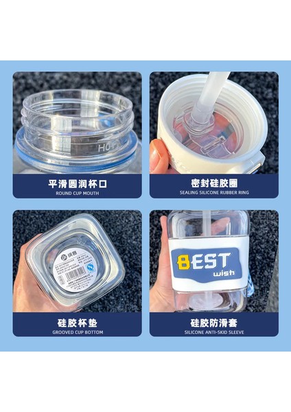 Outdoor Portatif Saplı Plastik Su Şişesi 850ML Pipetli (Yurt Dışından) indirimleri