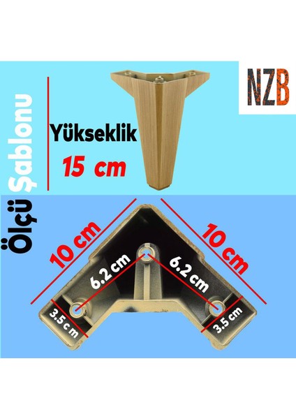 Lüks Mobilya Kanepe Sehpa Tv Ünitesi Koltuk Ayağı 15 cm Ahşap Desenli Kahverengi Baza Ayak fiyatları