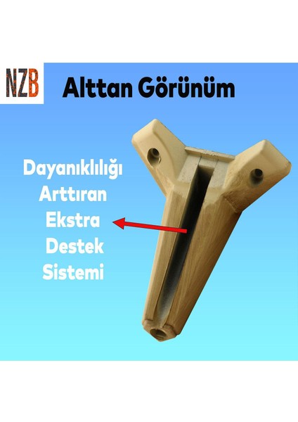 Lüks Mobilya Kanepe Sehpa Tv Ünitesi Koltuk Ayağı 15 cm Ahşap Desenli Kahverengi Baza Ayak fırsatları