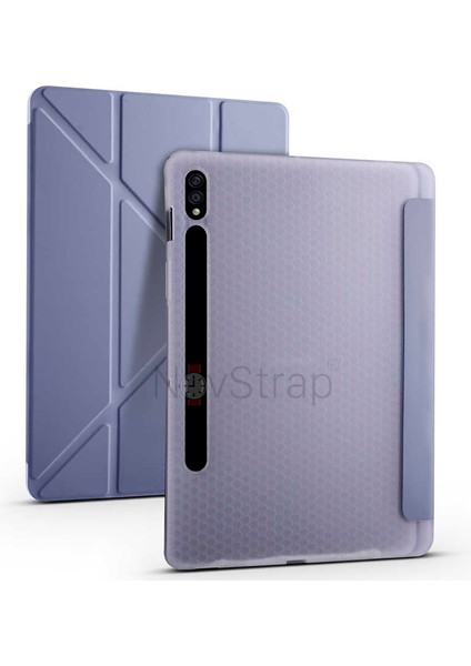 Samsung Galaxy Tab S7 Fe Lte T730 T735 T737 Uyumlu Kılıf Smart Kalem Bölmeli Trifold Stand fırsatları