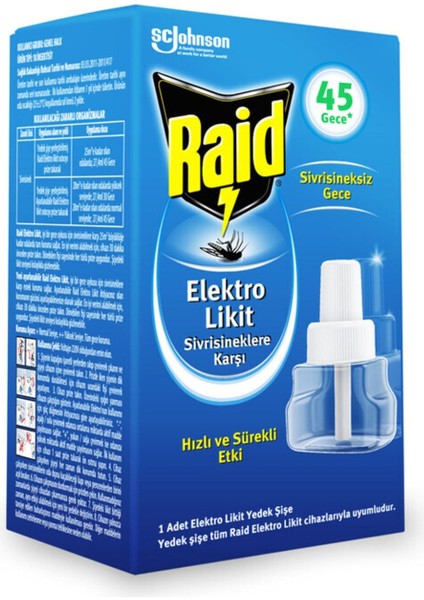 Elekro Likit 1 Yedek, 45 Gece (Sivrisineklere Karşi)