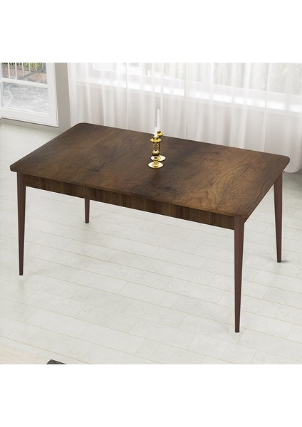 Concept Pir Serisi 80X130 Sabit Barok Ahşap Desen Mutfak Masa Takımı ve 4 Sandalye 1 Bench