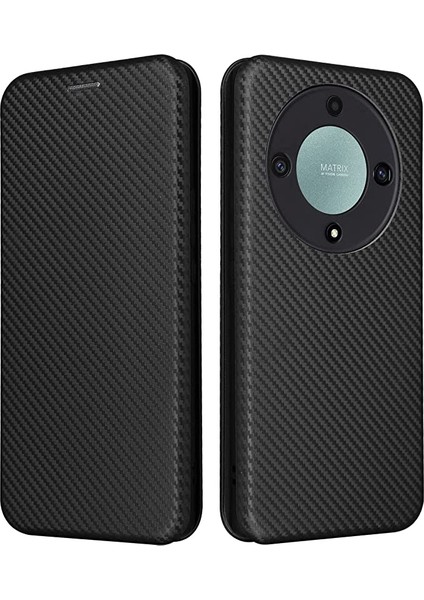 Onur Için X9A 5G/X40 5g/magic5 Lite 5g 5g Kasa Lüks Karbon Fiber Pu+Tpu Hibrid Kılıf Tam Koruma Şok Geçirmez Flip Case Kapağı (Yurt Dışından)