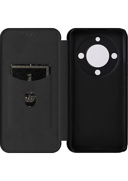 Onur Için X9A 5G/X40 5g/magic5 Lite 5g 5g Kasa Lüks Karbon Fiber Pu+Tpu Hibrid Kılıf Tam Koruma Şok Geçirmez Flip Case Kapağı (Yurt Dışından)