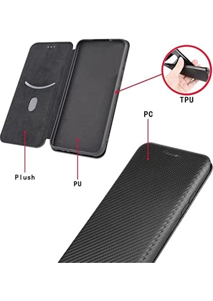 Onur Için X9A 5G/X40 5g/magic5 Lite 5g 5g Kasa Lüks Karbon Fiber Pu+Tpu Hibrid Kılıf Tam Koruma Şok Geçirmez Flip Case Kapağı (Yurt Dışından)