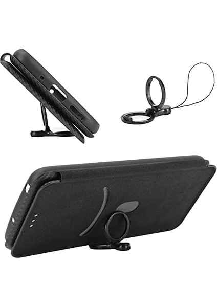 Onur Için X9A 5G/X40 5g/magic5 Lite 5g 5g Kasa Lüks Karbon Fiber Pu+Tpu Hibrid Kılıf Tam Koruma Şok Geçirmez Flip Case Kapağı (Yurt Dışından)