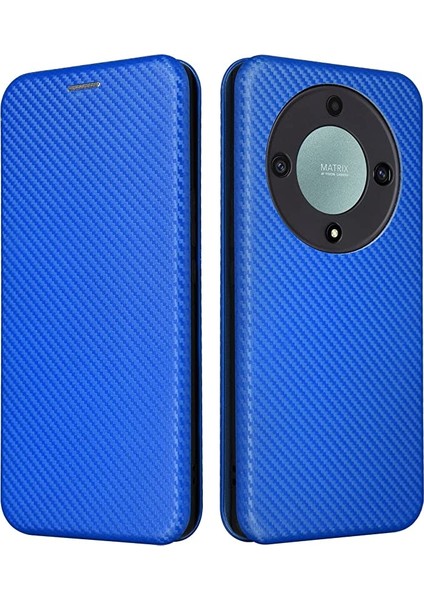 Onur Için X9A 5G/X40 5g/magic5 Lite 5g 5g Kasa Lüks Karbon Fiber Pu+Tpu Hibrid Kılıf Tam Koruma Şok Geçirmez Flip Case Kapağı (Yurt Dışından)