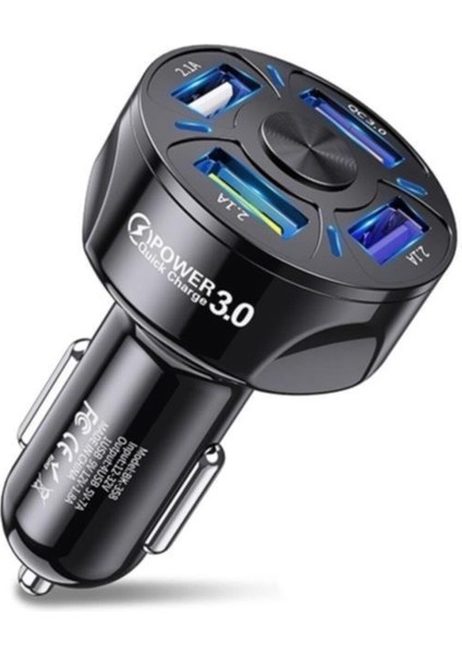 Uslion Qc3.0 4- Port Çıkışlı Çoklu USB Araç Şarjı Şarj Aleti