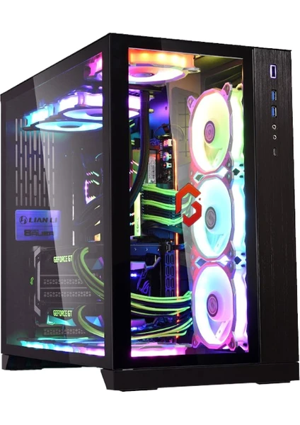 Lian Li Gameon Edition Dynamic Mid Tower Oyuncu Kasasi + Lian Li U-2 Falcon Glaze Rgb Kasa Fani