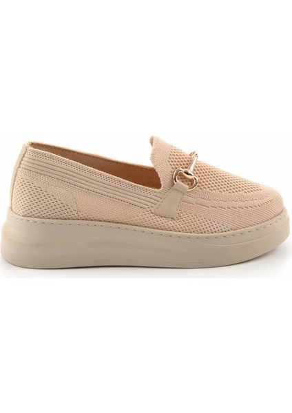 Bej Triko Kadın Loafer Ayakkabı K01320425182