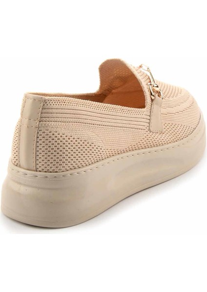 Bej Triko Kadın Loafer Ayakkabı K01320425182