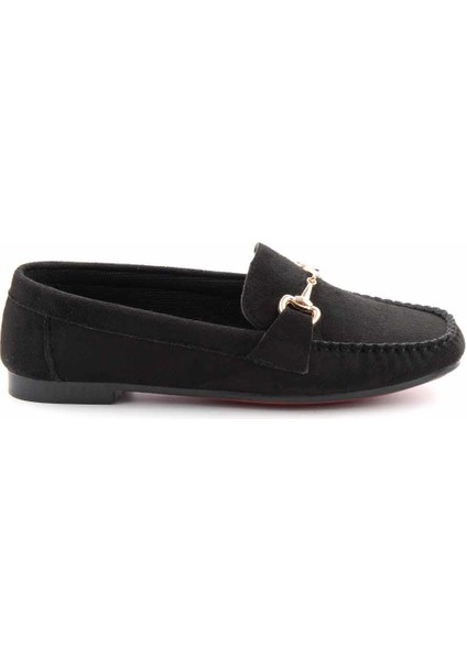 Siyah Süet  Kadın Loafer Ayakkabı K01542167302