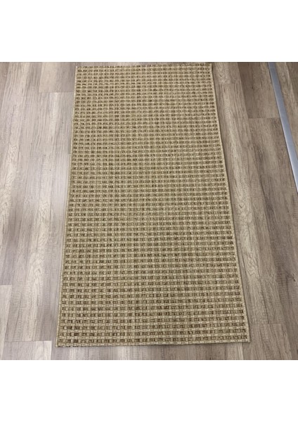 Kahverengi Kareli Örgü Desenli Sisal Jüt Halı - Hasır Görünümlü Halı - Hoom Rugs Sisal Jüt 667