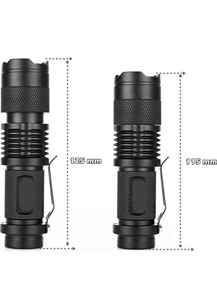 Or-87 Polis Tipi Şarjlı Zoomlu T6 LED Metal El Feneri - Dağ Kamp Cep Feneri