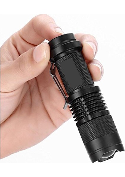Or-87 Polis Tipi Şarjlı Zoomlu T6 LED Metal El Feneri - Dağ Kamp Cep Feneri