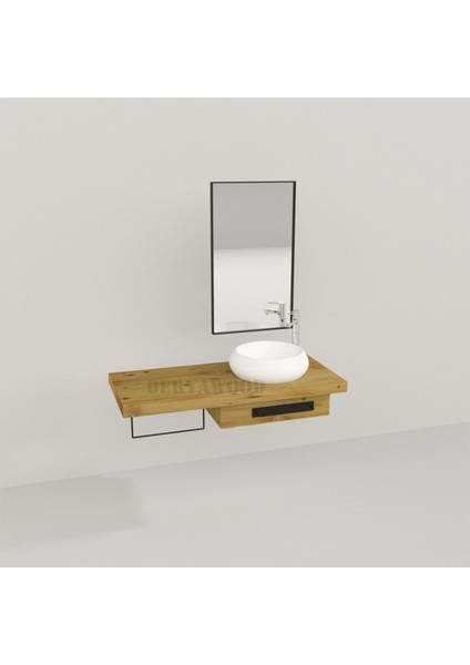 Genüs Ahşap Banyo Rafı 40*120*76 Naturel