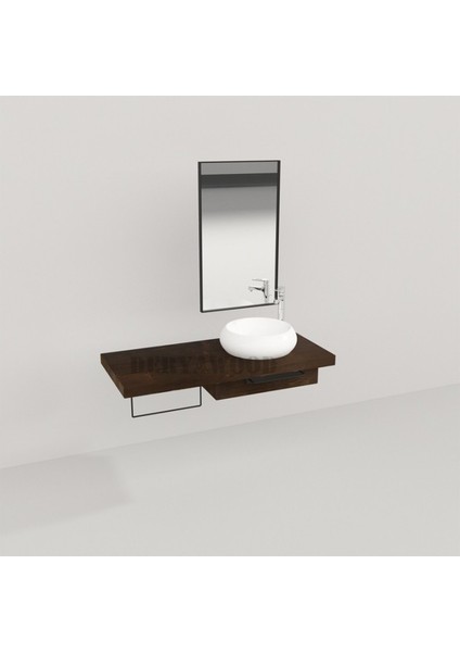 Genüs Ahşap Banyo Rafı 40*120*76 Ceviz