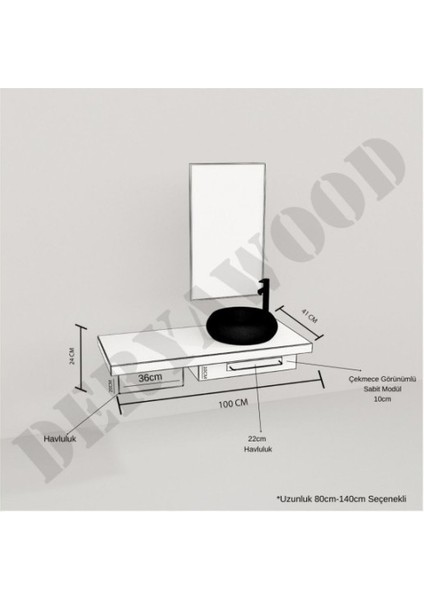 Genüs Ahşap Banyo Rafı 40*120*76 Ceviz