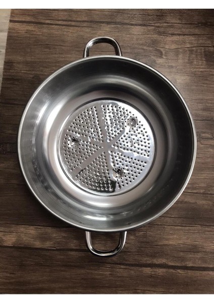 Paslanmaz Krom Derin Süzek Süzgeç Kulplu 30 cm
