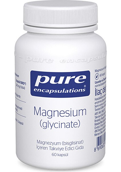 Pure Encapsulations Pure Magnesium Glycinate (Bisglisinat) 60 Kapsül