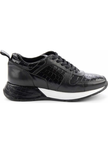 Siyah Siyah Kroko Leather Erkek Sneaker E01310101203 fiyatları