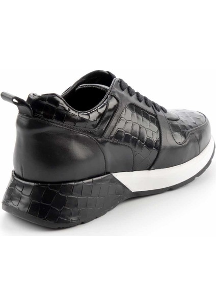 Siyah Siyah Kroko Leather Erkek Sneaker E01310101203 fırsatları