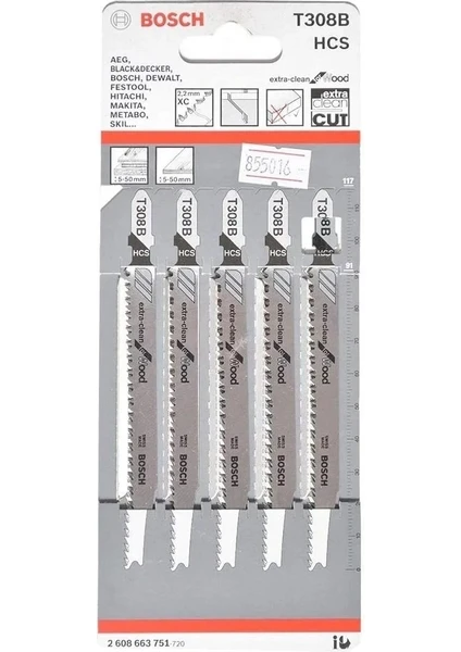 T 308 B Ahşap Dekupaj Testeresi Bıçağı - 5li Paket Ekstra